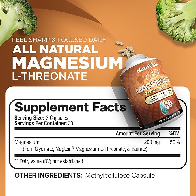 Nutrivein Premium Magnesium L-Threonate &amp TUDCA Supplement Bundle: High-Absorption TUDCA+ &amp Magnesium Threonate for Whole-Body Wellness Detox &amp Clarity