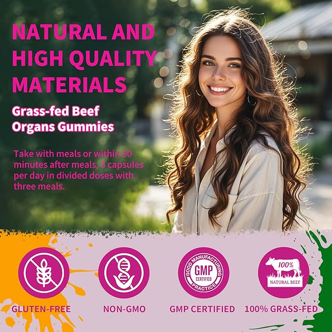 Well&ampWhole Grass Fed Beef Liver Gummies and Beef Organ Gummies for Women