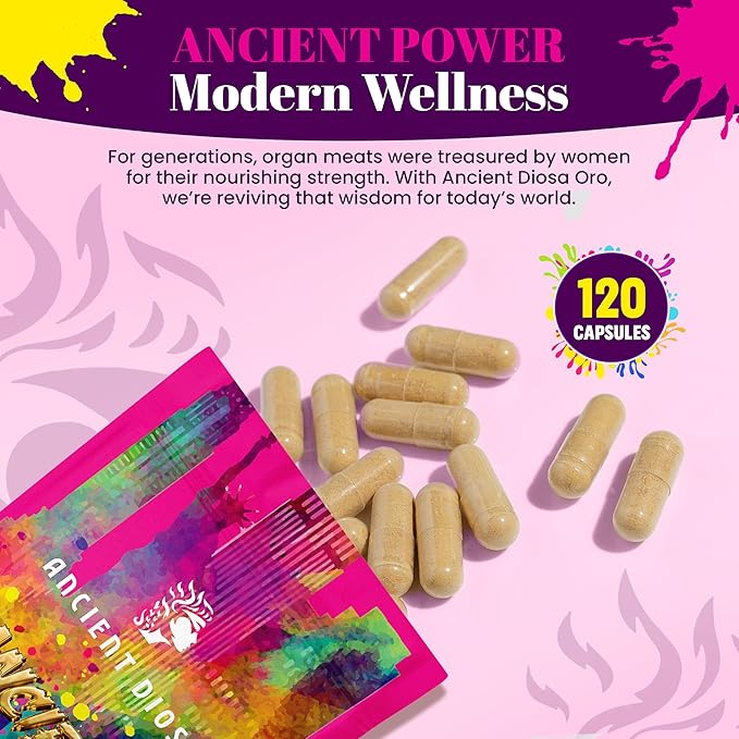 Beef Organ Supplement for Women - Grass Fed Beef Liver Capsules for Hormone &amp Energy Support - Pasture-Raised Liver Heart &amp Kidney with CoQ10 &amp Ginseng - Non-GMO &amp Gluten-Free - 120 C