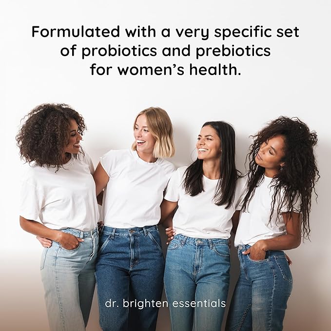 Dr. Brighten Women’s Probiotic - Probiotics Prebiotics with Antioxidants &amp Sunfiber for Healthy Hormones Balanced Female Microbiome Ovaries and Immune Health - 60 Capsules