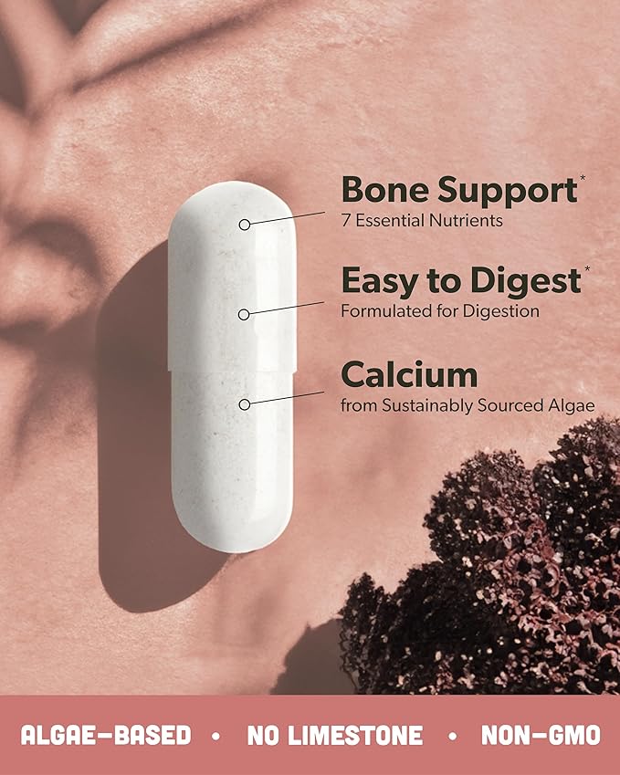 sapling Calcium Supplement - Whole Food with Vitamin K2 &amp D3 Magnesium Zinc Boron Mineral Complex. Sourced Sustainably from Red Algae. for Bone Strength and Support. Non-GMO &amp Vegan (270 C