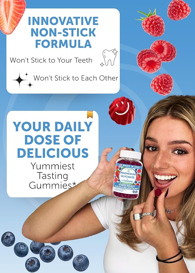 Lunakai USA Made Magnesium Glycinate Gummies 426mg with L-Theanine – Calm Sleep Stress Relief for Adults &amp Kids Non-GMO Vegan 60ct