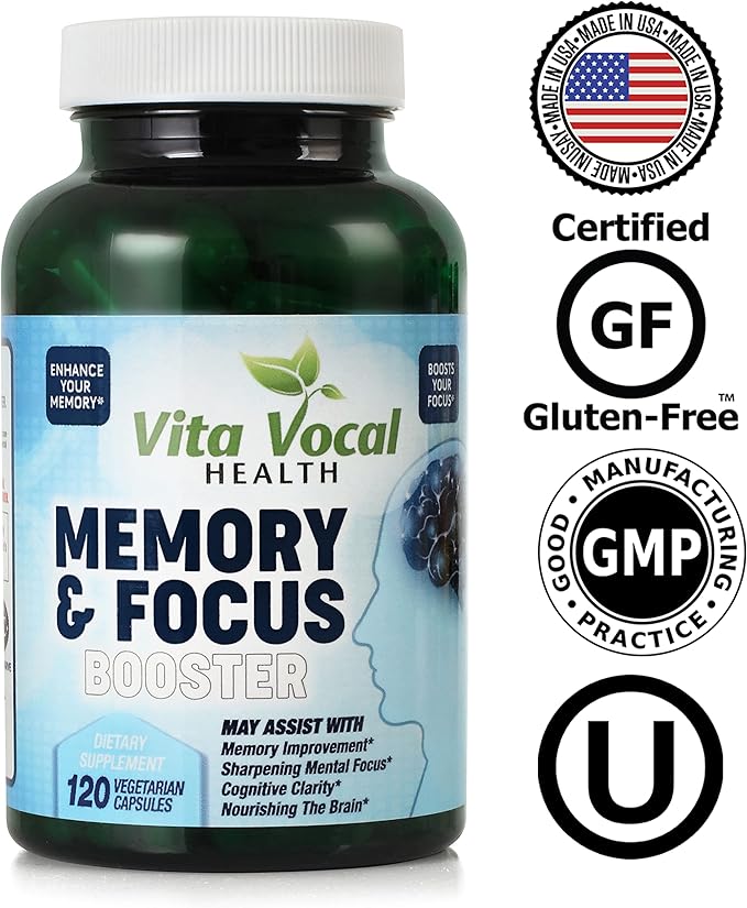 VITA VOCAL Premium Memory Focus Supplement Boosts Clarity and Concentration | Brain Booster