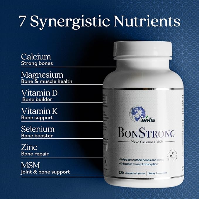 Nano Calcium Supplements for Bone Health 3X 120 Capsules with MSM Made in USA-Calcium Supplements Women Vitamin D3 with Calcium Supplement for Men Bone Support Vitamins for Bones and Joints