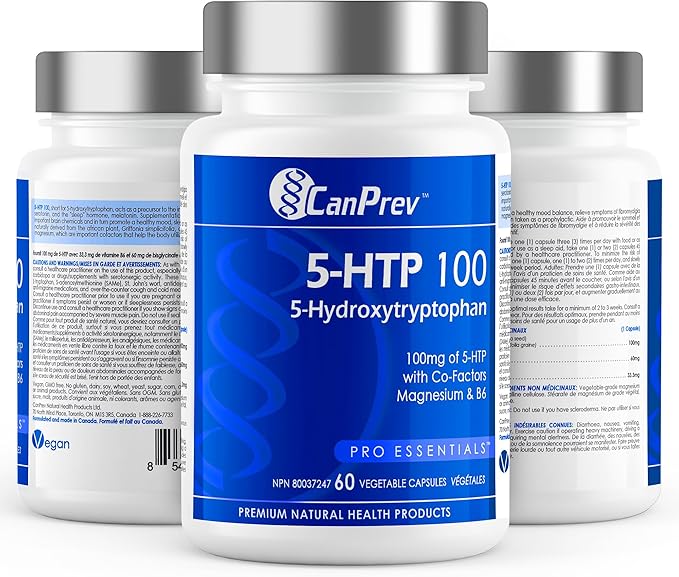 CanPrev 5-HTP 100 with B6 and Magnesium Vegi Capsules 60 Count