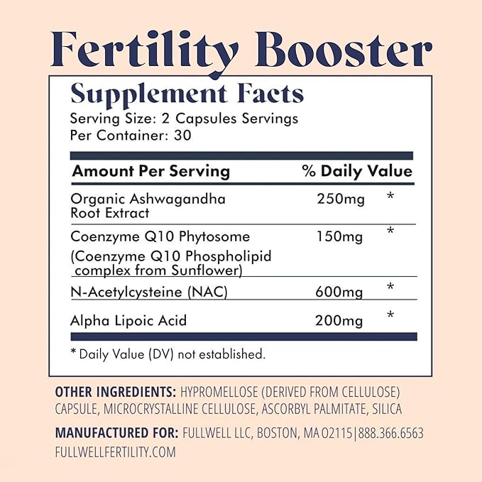FullWell Women's Fertility Trio - Conception Support for Women - Includes Fertility Booster Prenatal Multivitamin &amp Fish Oil - Supports Egg Health - CoQ10 &amp Ashwagandha - 30 Servings