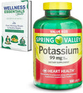 Potassium Supplement | Potassium | 500 Count Value Size | 99 mg is Formulated to Promote a Healthy Heart | Maintenance PH Balance Muscle and Nerve Cell Function | Potassium Gluconate