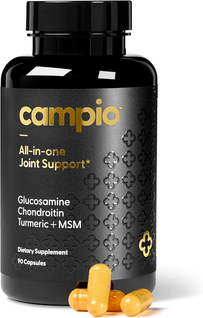 Glucosamine Chondroitin MSM All-in-One Joint Support Supplement Turmeric Hyaluronic Acid Boswellia Ginger Root Bamboo BioPerine Black Pepper Supports Joint Health &amp Flexibility 90 Count