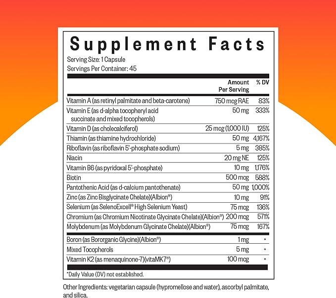 Seeking Health Multivitamin One Sensitive Daily Vitamin Without B12 Folate Copper Iron Iodine Calcium Choline and Lutein Antioxidant Support Vegetarian and Vegan (45 Capsules)