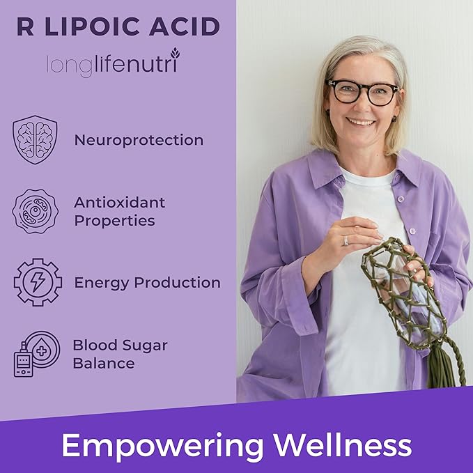LongLifeNutri R-Alpha Lipoic Acid 300 mg + PQQ 20 mg Bundle - 120-180 Vegetarian Capsules Cellular Energy &amp Metabollic Function Daily Energy &amp Mental Performance GMP Certified Made in USA