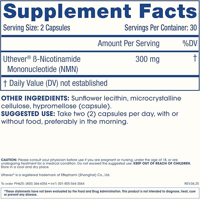 ProHealth Liposomal NMN Pro 300 (60 Capsules 3 Pack) Clinically Studied Uthever® NMN. NAD+ Precursor for Cellular Energy Mitochondrial Support &amp Healthy Aging. USA Manufactured Triple Lab-Teste