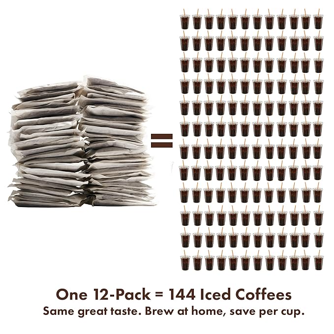GRADY’S COLD BREW New Orleans Style - DECAF | 100% Arabica Ground Coffee &amp Chicory Pouches 12 Bundles of 4 Easy-to-Brew Bean Bags Makes 144 drinks