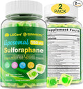Liposomal Sulforaphane Supplement 150mg from Broccoli Seed Extract w/Myrosinase Quercetin Glutathione Sulforaphane Supplement Gummies for Antioxidants Detox Cellular Brain Health Chewable 120Cts