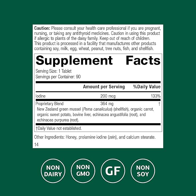 Standard Process Iodomere - Daily Supplement to Support Your Metabolism Immune Function &amp Thyroid Hormone Production - Gluten-Free Non-Dairy &amp Non-Soy - 90 Tablets (90 Servings)