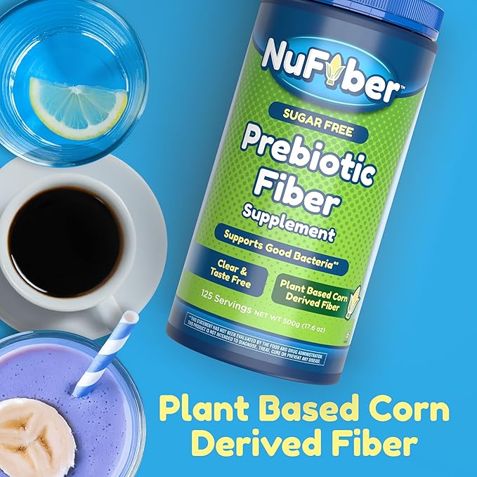Fiber Supplement Daily Prebiotic Fiber 125 Servings Clear Grit &amp Taste Free No Gluten &amp Sugar Plant Based Corn Powder to Support Digestive &amp Gut Health