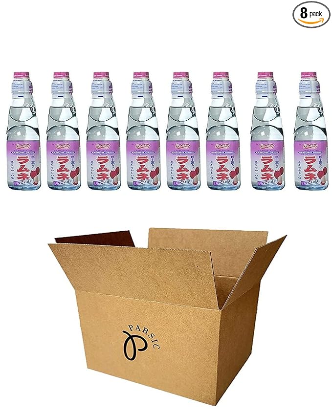 RAMUNE Japanese Soft Drink multi-pack 8 Bottles 6.76 Fluid Ounce (Lychee)