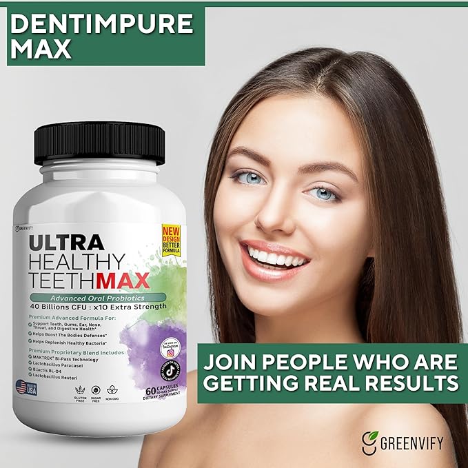 Ultra Healthy Teeth Max Probiotic Supplement 40 Billion CFU 60 Capsules Advanced Oral Health (1)