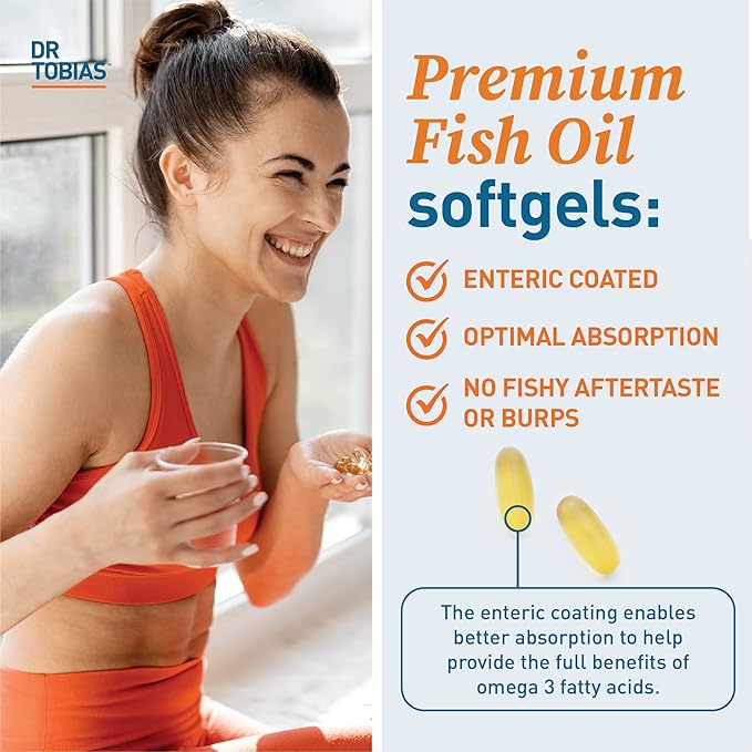 Dr. Tobias Omega 3 Fish Oil 2000mg and Turmeric Curcumin 95% Curcuminoids Promotes Overall Health with Antioxidant Support