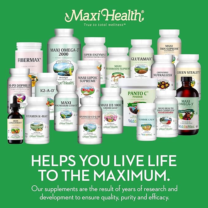 Maxi Health Men and Women 500 mg Calcium Supplement with Vitamin D3 (2000 IU) Magnesium (250 mg) and Vitamin K2 (150 mcg) - Bone Teeth and Joint Support - 120 Capsules