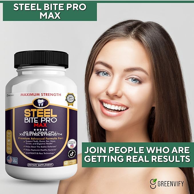 Steel Bite Pro Max Probiotic Supplement 40 Billion CFU 60 Capsules 30 Day Supply (1)