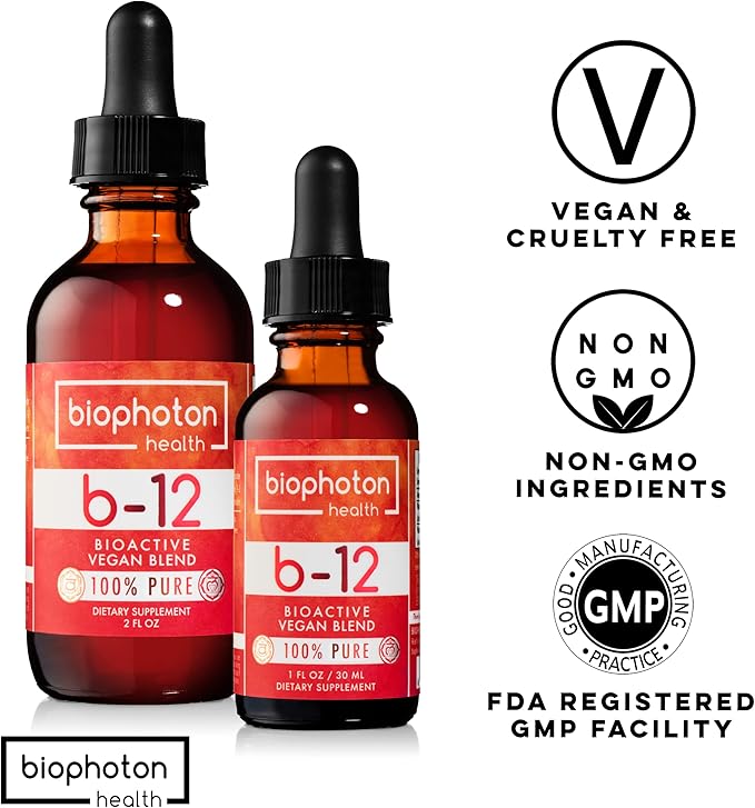 Liposomal Vitamin B12 Liquid Supplement - Bioactive Methyl Blend - Vegan &amp Non GMO - Organic Glycerin &amp Sugar Free (2 Fl Oz)