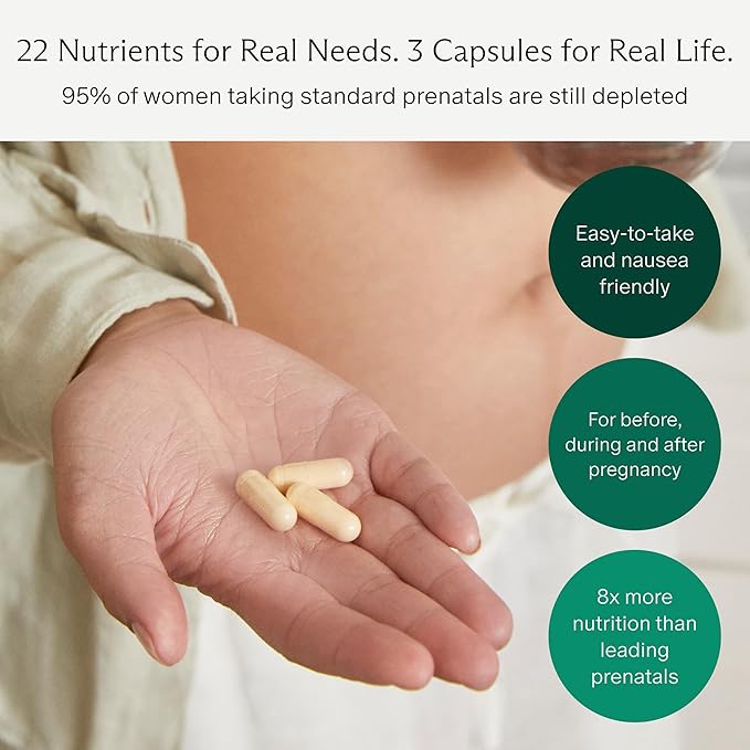 Needed. Multivitamin for Prenatal | Prenatal Multi Essentials Capsule - Pregnancy Breastfeeding Postpartum | Expertly-Formulated &amp Third-Party Tested Citrus Scent Insert | 30-Day Supply