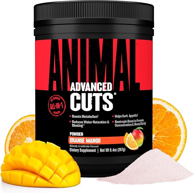 Animal Cuts Thermogenic Fat Burner Powder - Weight Loss for Women and Men for Metabolism Energy Focus and Nootropic Brain Support with Ketones Appetite Suppressant - Orange Mango Flavor