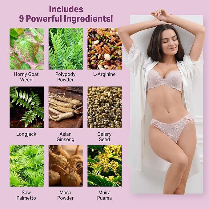 Libido for HER - Libido Booster for Women to Boost Desire Intimacy Lust - 3rd Party Tested Supplement to Support Women's Health Energy Assist | 3rd Party Tested Supplement - 60 Capsules