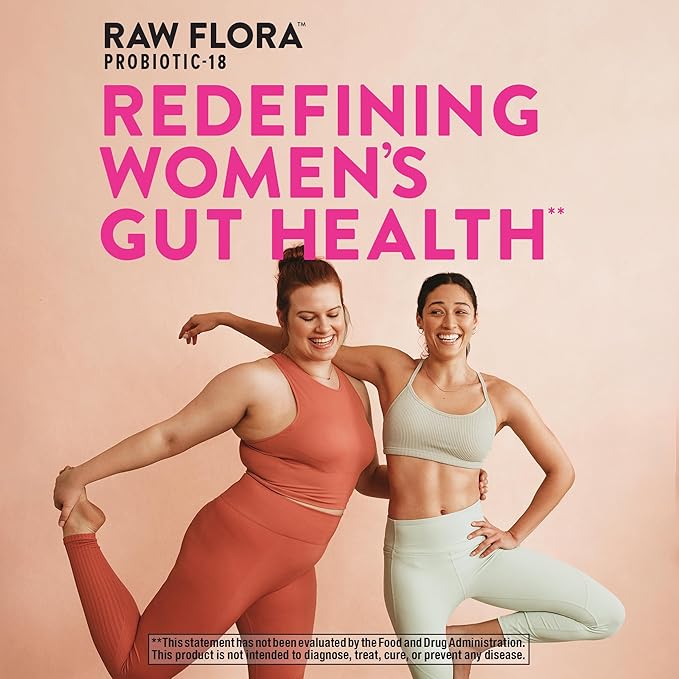 Raw Flora Probiotics for Women | 50 Billion CFU | 33 Capsules | with Cranberry and D-Mannose | Vegan Non-GMO &amp Gluten Free Supplement