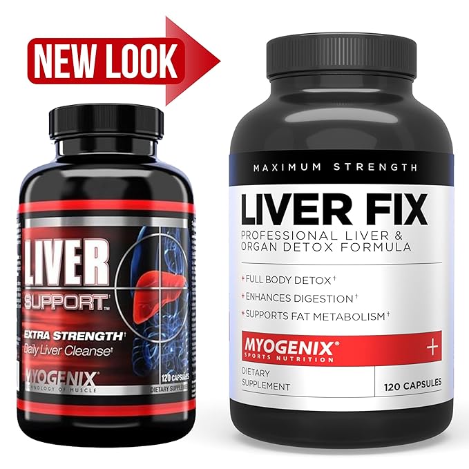 Myogenix Liver Fix – Professional Liver &amp Organ Detox Formula – Enhances Digestion – Supports Fat Metabolism – Easy-to-Swallow – Dietary Supplement (120 Capsules)
