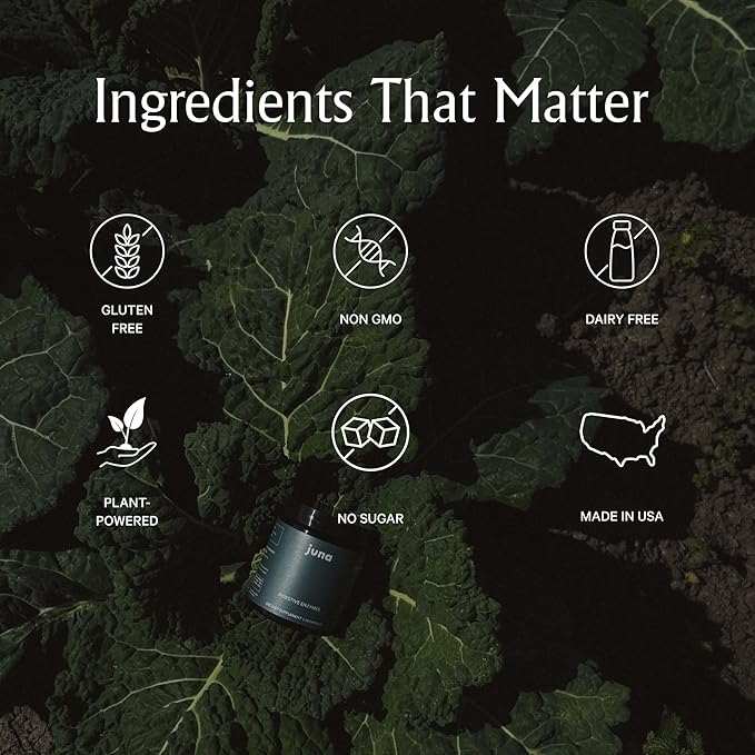 Juna Digestive Enzymes + Probiotic — 3-in-1 Daily Gut Support for Bloat Relief Smooth Digestion &amp Microbiome Balance | 15 Enzymes 5 Probiotics 8 Botanicals | Vegan 3rd-Party Tested | 60 Capsul