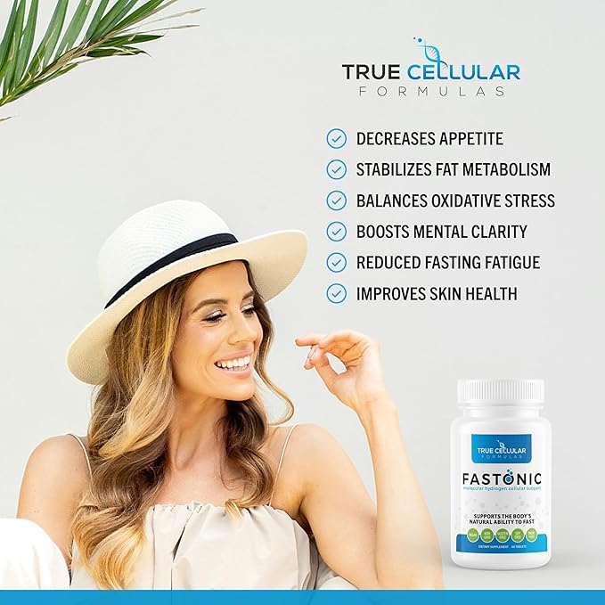 Fastonic Molecular Hydrogen Supplement-Elite Level of H2-60 Servings (60 Tablets) Non GMOGluten FreeSoy Free Effortless FastingImproved Cognitive FunctionSkin Health