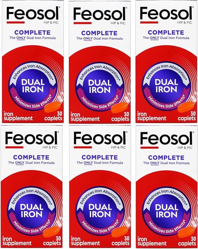 Feosol Bifera Iron Caplets Complete 30 ea (Pack of 6)