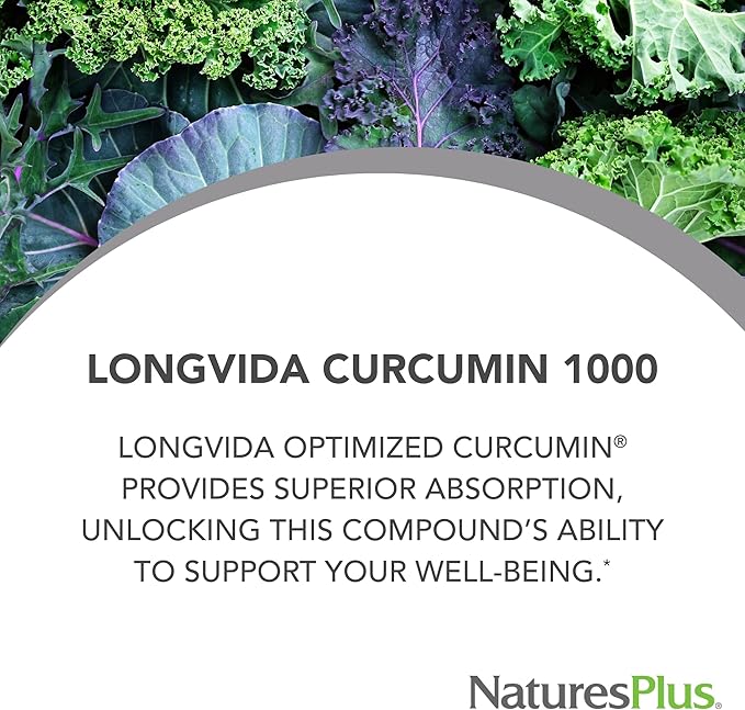 NaturesPlus PRO Longvida Curcumin 1000 mg - 60 Mini-Tabs - Promotes Healthy Free Radical Protection - Non-GMO Vegan Gluten Free Soy Free - 30 Servings