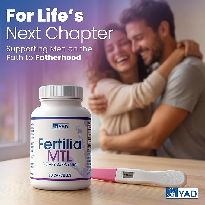 Fertilila MTL – Men’s Fertility Support Supplement | Male Pre-Conception Vitamins | Non-GMO Gluten-Free Dairy-Free | 90 Capsules - 3 Month Supply