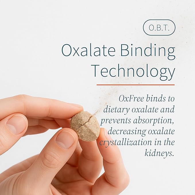 OxFree® | Kidney Health Support &amp Protector | Oxalate Reducing Tablets for Calcium Oxalate Balance | Science-Based Support Beyond Cleanse Detox or Stone Dissolver Supplements | 120 Tablets