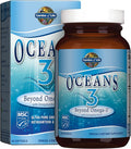 Garden of Life Oceans 3 Beyond Omega-3 with OmegaXanthin EPA DHA Supplements Fish Oil with 1200 mg Omega 3 Astaxanthin &amp Brown Seaweed Extract - 60 Softgels