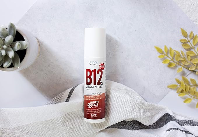 BIOLABS PRO INNERGIZE B12 Cream - All Natural Topical B12 w/B6 &amp 10% L-Arginine - Advanced Neurological &amp PreWorkout Support - Professional Grade Methyl B12 - B6