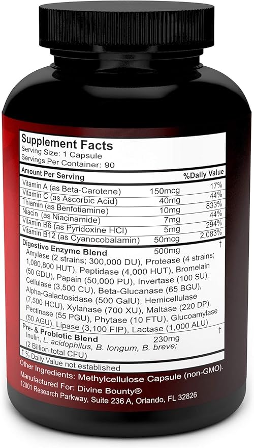 Divine Bounty Digestive Enzymes with Probiotics &amp Vitamin K2 and D3 Bundle