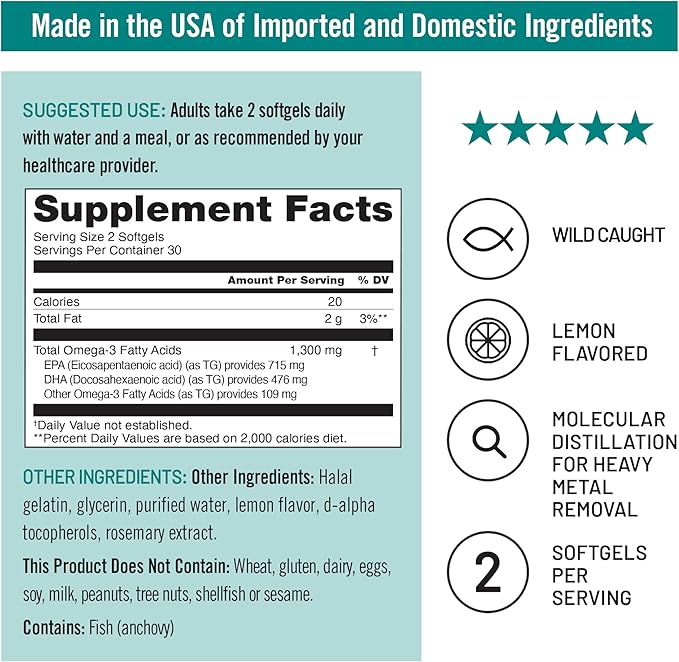 NatureWise [1 Ultra Omega 3 Fish Oil 2200 mg - TG Form - 60 Softgels[30-Day Supply] + [1] Vegan Vitamin D3 5000IU + K2 - Organic Coconut MCT Oil - 30 Softgels[30-Day Supply]