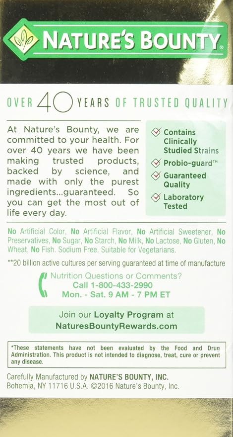 Nature's Bounty Ultra Strength Probiotic 10 140 Capsules