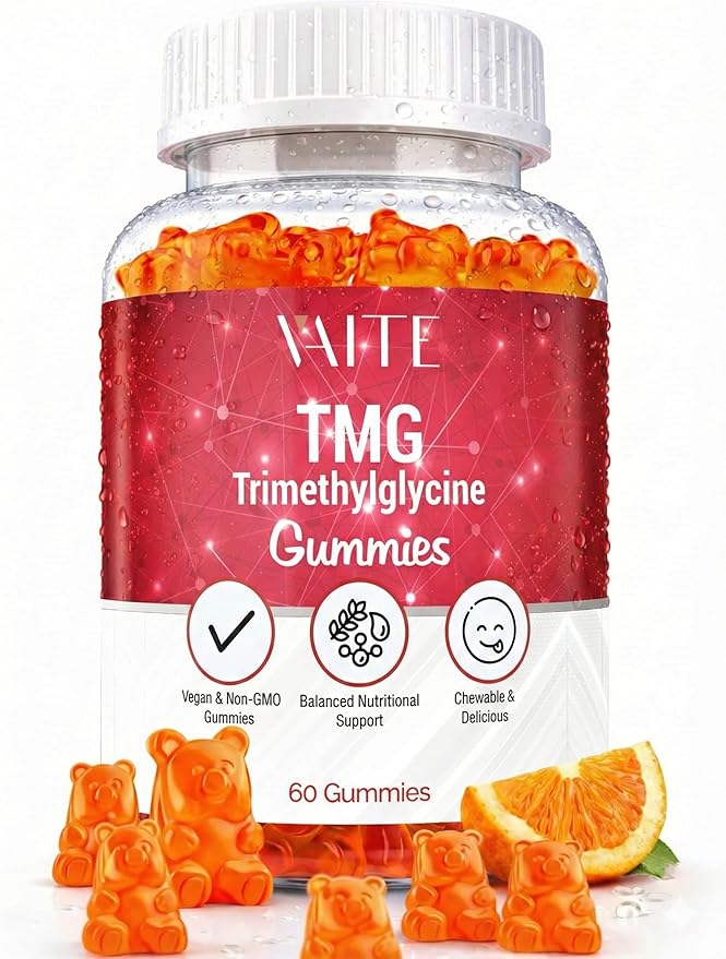 VAITE TMG Supplements – Trimethylglycine 800mg Gummies Betaine Anhydrous for Energy Support 60 Vegan Chewables Easy to Take Non-GMO Gluten &amp Soy Free for Adults Daily Nutritional Balance