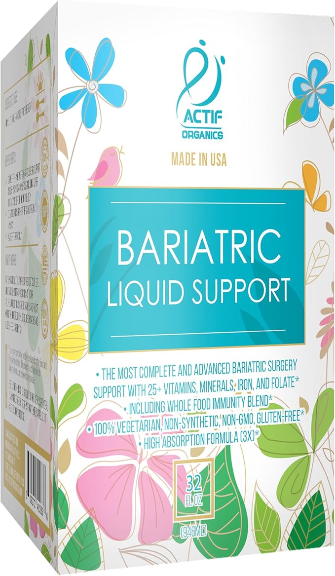 ACTIF Organic Bariatric Liquid Multivitamin with 25+ Organic Vitamins and Minerals for Bariatric Surgery Advanced Formula - 90 count Pack of