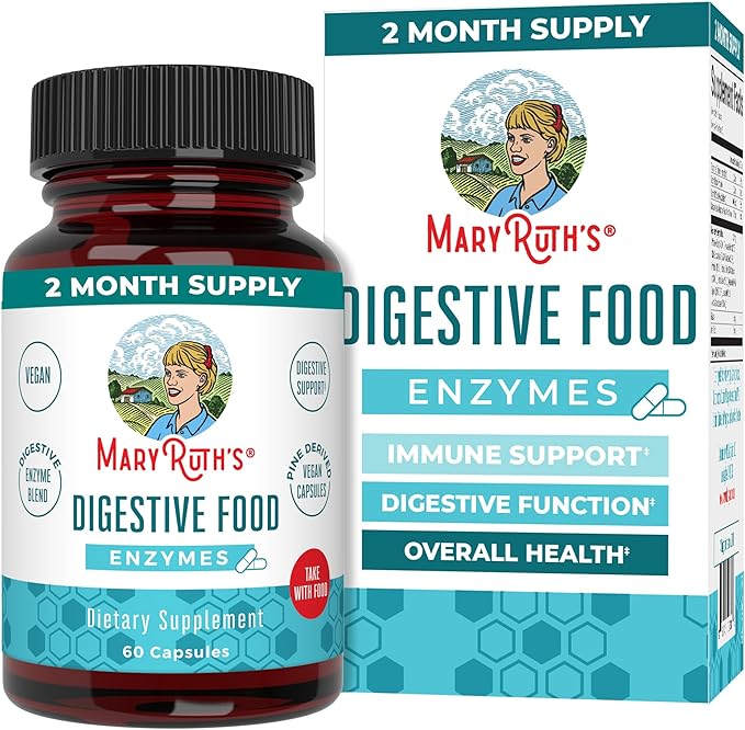 MaryRuth Organics Digestive Enzymes | Up to 2 Month Supply | Vegan Digestive Health Aid and Gut Health Enzyme Complex | Over 12 Enzymes | Vitamins B6 &amp B12