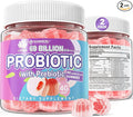 Probiotic Gummies for Women Men 60 Billion CFU Probiotics + Prebiotics Gummy Sugar Free 11 Strains for Digestive Health Supports Constipation Diarrhea Gas &amp Bloating - Peach Flavor Vegan 12