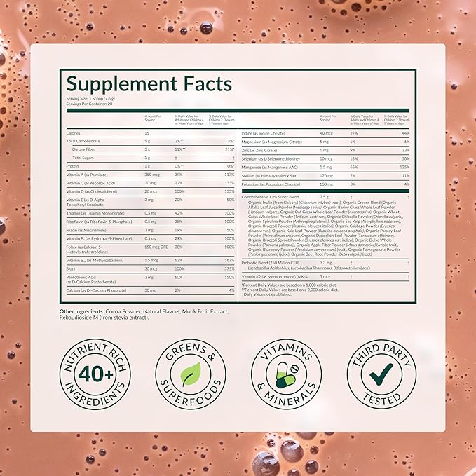 Beam Kids Multivitamin Powder – Kids Vitamins with Greens Probiotic &amp Prebiotic Immune Support for Children &amp Toddlers No Artificial Sweeteners for Picky Eaters 20 Servings Variety Pack