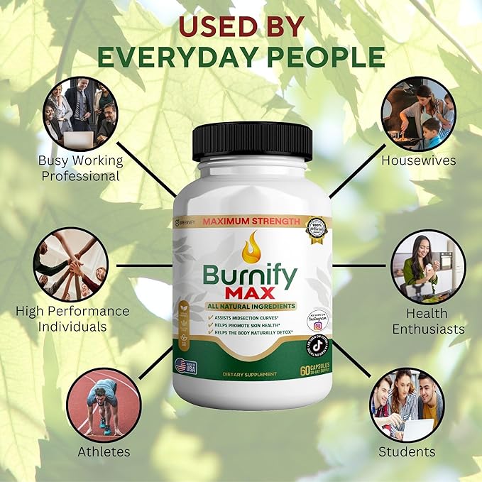 Burnify Max Dietary Supplement Maximum Strength All Natural Ingredients 60 Capsules 30-Day Supply (1)
