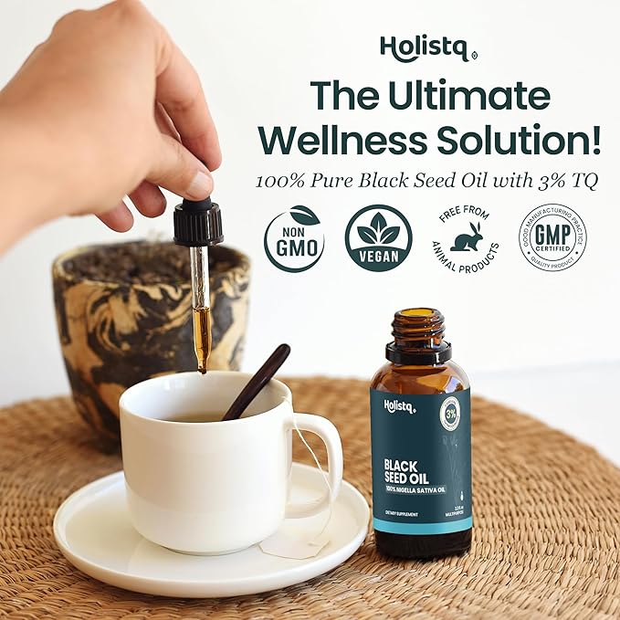 Black Seed Oil Organic Cold Pressed Drops | 3% Thymoquinone | Non-GMO &amp Vegan | Cold Pressed Black Cumin Nigella Sativa Oil for Immune Support Aceite de Comino Negro - Drops 100 mL