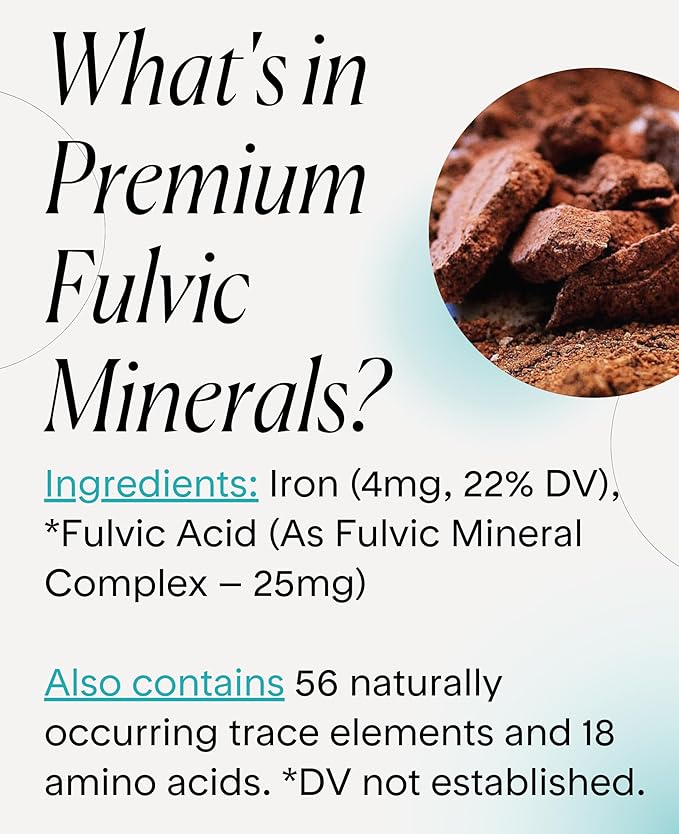 Goodness Lover Fulvic Minerals 100 Trace Minerals Vitamins Amino acids polyphenols antioxidants and Electrolytes 120 Servings