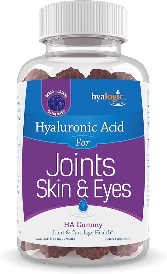 Hyalogic Hyaluronic Acid Gummies – Supplement for Joint Skin &amp Eyes – Mixed Berry Flavor – Gummy Vitamins for Women &amp Men – Gluten-Free Non-GMO 30 Count